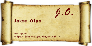 Jaksa Olga névjegykártya