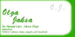 olga jaksa business card